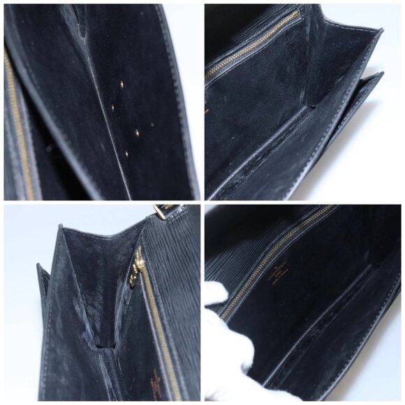 LOUIS VUITTON Epi Serie Dragonne Clutch Bag Black Noir M52612 LV Auth - Picture 16 of 16
